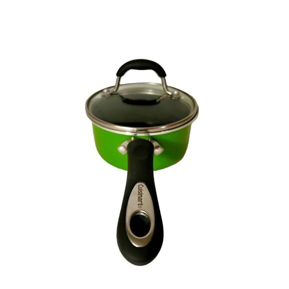 Green Cuisinart 1qt Stainless Steel Saucepan w Cover Lid #M5519-14AG Clean Retro - Picture 4 of 11